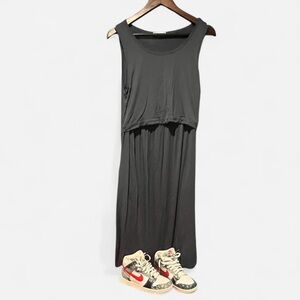 Bearsland M Maternity / Nursing Sleeveless Midi Dress in Dark Blue